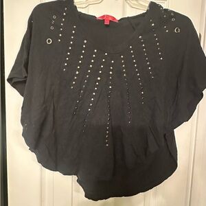 Black Studded Women's hoodie Top